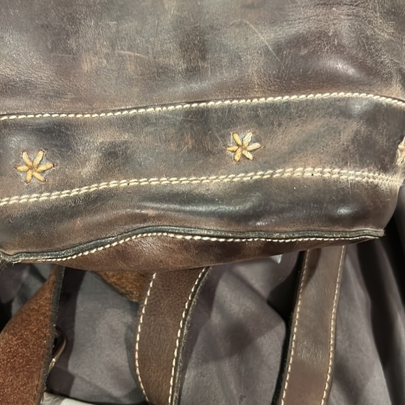 Brown leather mini backpack - Picture 6 of 7